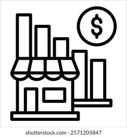 Market Slump Icon Element For Design