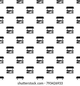 Market stall with awning pattern seamless in simple style vector illustration