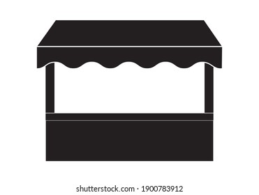 
Market Stall Or Flea Market Icon On White Background. Stand