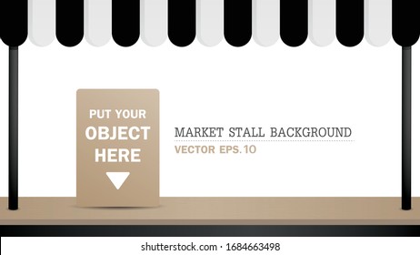 Market stall frame vector for putting your product.