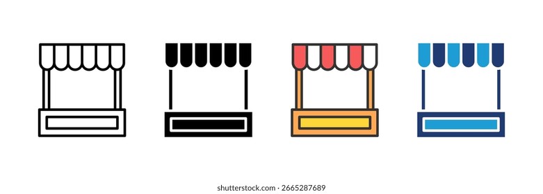 Market Stall Symbol Set Multiple Style Collection