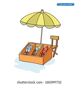 Market stall, vector illustration