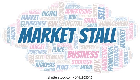 Market Stall word cloud. Vector made with text only