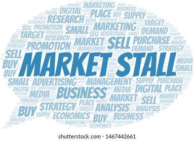 Market Stall word cloud. Vector made with text only