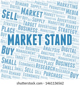 Market Stand word cloud. Vector made with text only