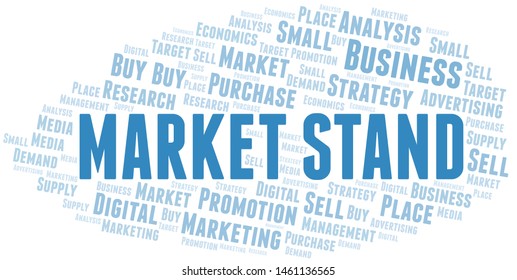 Market Stand word cloud. Vector made with text only
