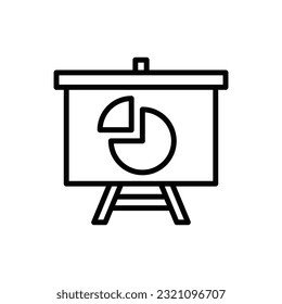 Ilustración de vectores de iconos de contorno de estadísticas de mercado