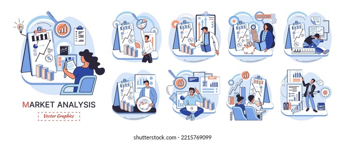Market statistics analysis, financial advisor, customer relationship management business themes metaphor. Investment money, management planning for customer. Fiscal consultantation, client interaction