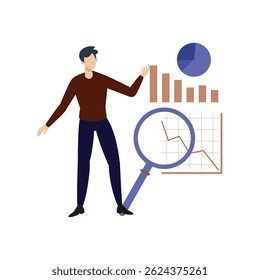 Market statistics  :Vector Icon which can easily modify or edit

