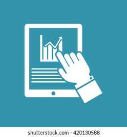 Market Status on Mobile tablet Phone Icon. Eps-10.