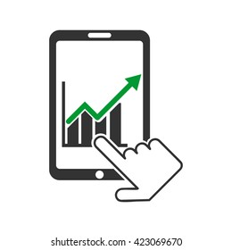 Market Status on Mobile or Tablet Phone Icon