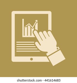 Market Status on Mobile Tablet Phone Icon. Eps-10.
