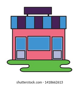 market store commerce facade city vector illustration