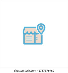 market store icon flat vector logo design trendy illustration signage symbol graphic simple
