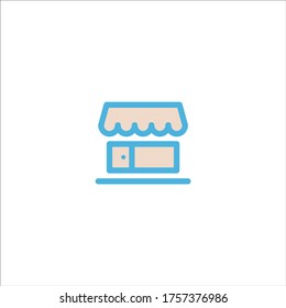 icono de la tienda de mercadería diseño de logotipo vectorial plano ilustración de moda símbolo de señalización gráfico sencillo