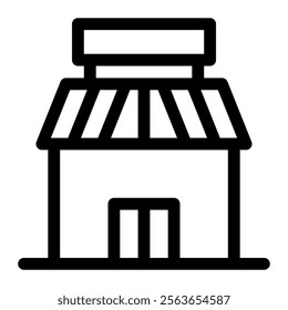 Market store icon with simple and line style