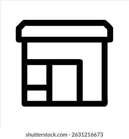 Market store object icon modern art design black and white with bold outline 