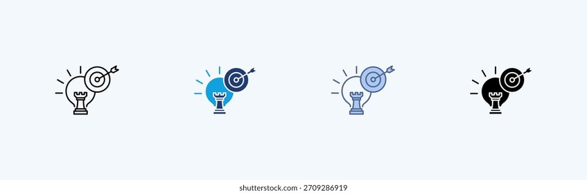 Market Strategy Multiple Icon Illustration Vector