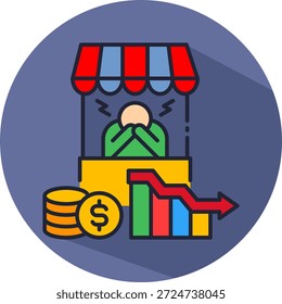 Market Stress Icon isometric Vector Illustration
