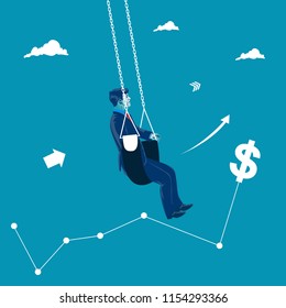 Market swing concept. Business vector illustration