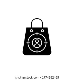 market target icon vector illustration. market target icon black style design. isolated on white background