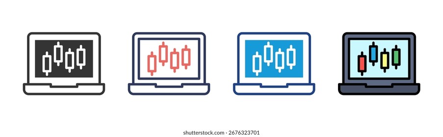 Market Trading Icon Definir Coleção de Vários Estilos