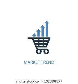 market trend concept 2 colored icon. Simple blue element illustration. market trend concept symbol design. Can be used for web and mobile UI/UX