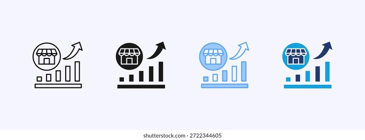 Estilo Múltiplo do Ícone de Tendência de Mercado