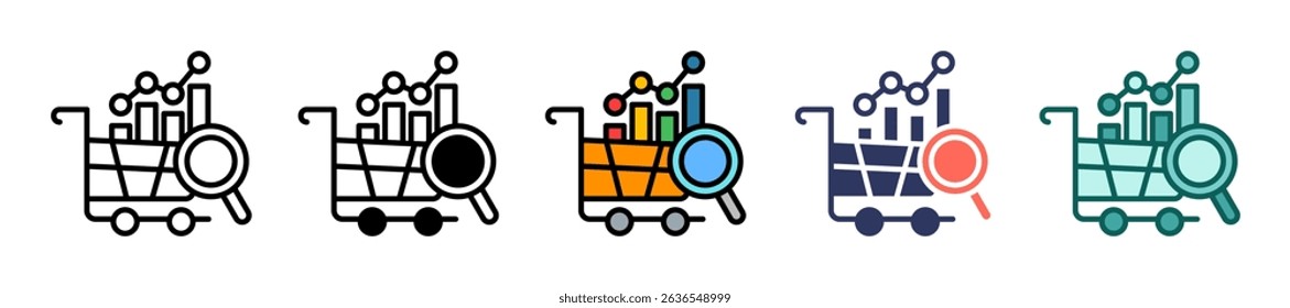 Market Trend Icon Multiple Vector Illustration
