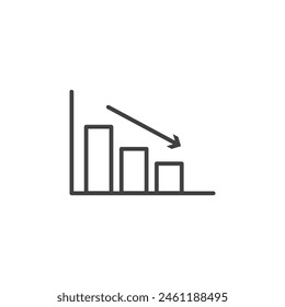 Market Trend Icon Set. Downward Financial Chart Symbol. Economic Decline Sign. Stock Market Downturn Icon.