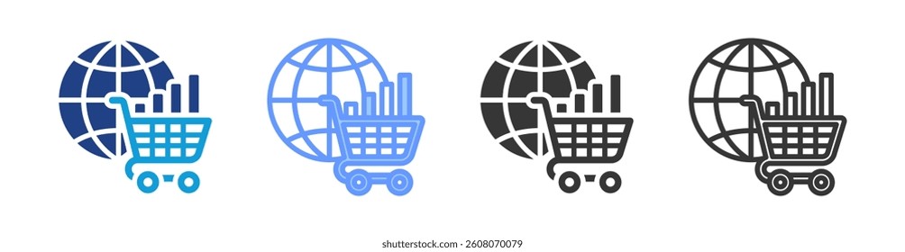 Market Trend icon set multiple style collection