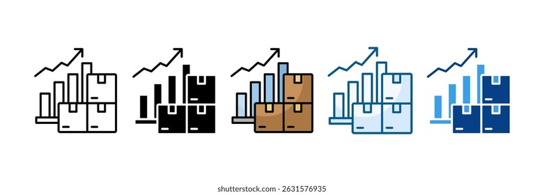 Icono de tendencia de mercado conjunto de múltiples estilos de Colección