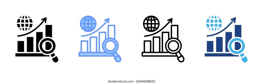 Market Trend icon sheet multiple style collection