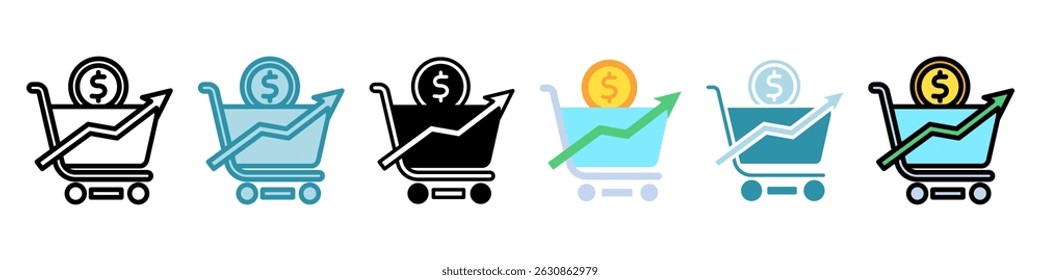 Tendência de Mercado multi estilo, mini ilustração ícone conjunto. use para conceito moderno, impressão, UI, kit UX, web e desenvolvimento de aplicativos. Vetor relacionado com vendas, logística e comércio eletrônico