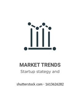 Market trends glyph icon vector on white background. Flat vector market trends icon symbol sign from modern startup stategy and success collection for mobile concept and web apps design.