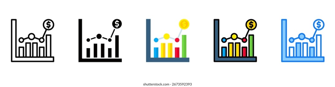 Icono de tendencias de mercado Ilustración vectorial de estilos múltiples