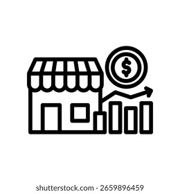 Ícone de tendências de mercado descreve a ilustração do vetor