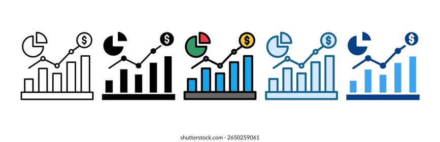 Market Trends Icon Set Multiple Style Collection