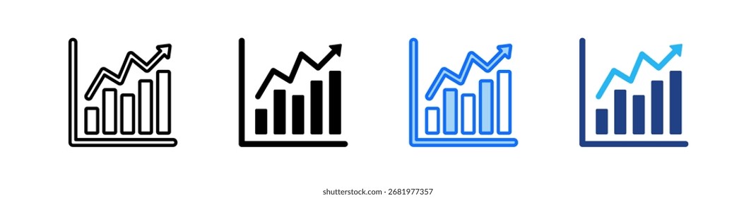 Tendencias del mercado Icon Set Colección de estilo múltiple