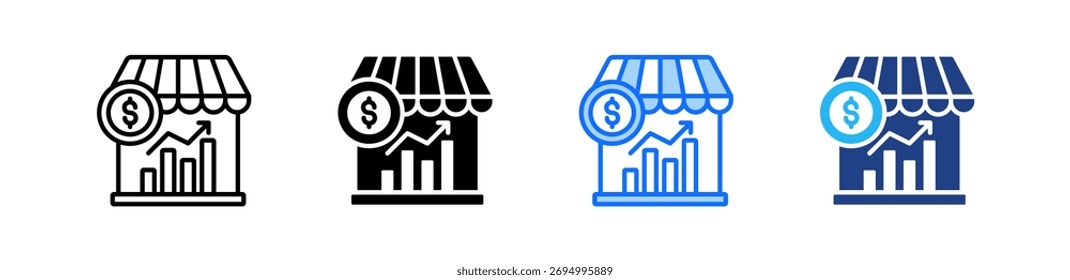 Tendencias del mercado Icon Set Colección de estilo múltiple