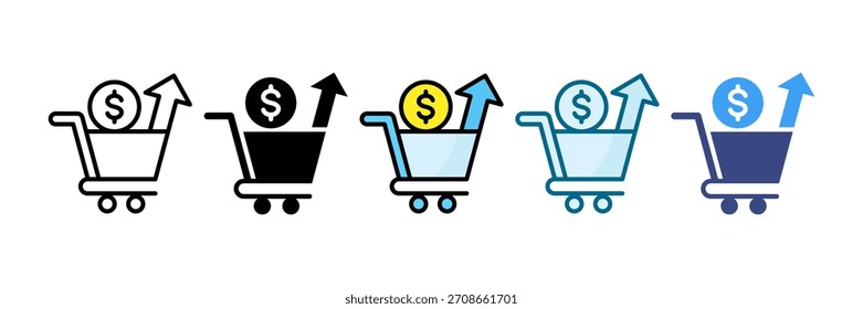 Market Trends Icon Set Multiple Style Collection