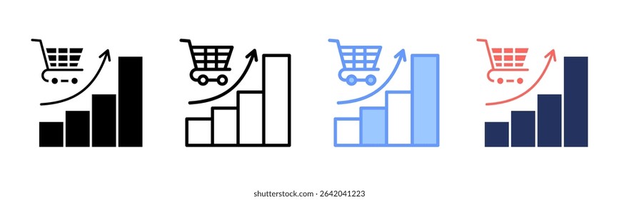 Market Trends icon sheet multiple style collection