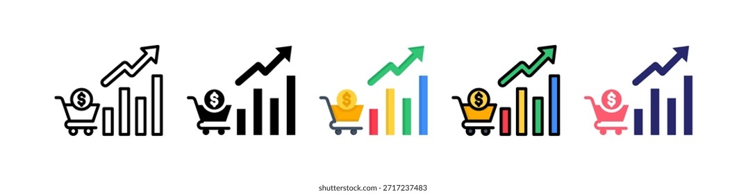 Tendencias del mercado Icono de estilo múltiple Set Colección..