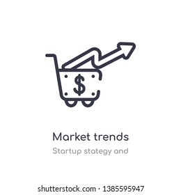 market trends outline icon. isolated line vector illustration from startup stategy and collection. editable thin stroke market trends icon on white background