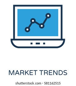 Market Trends Vector Icon Stock Vector (Royalty Free) 581162515 ...