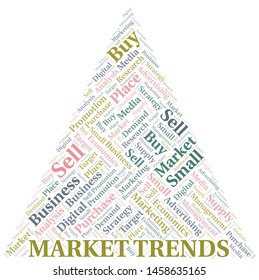 Market Trends word cloud. Vector made with text only
