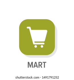 Market trolley app icon vector for user interface or website