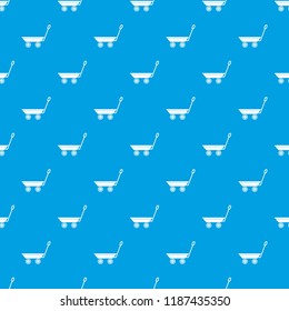 Market trolley pattern vector seamless blue repeat for any use