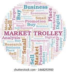 Market Trolley word cloud. Vector made with text only
