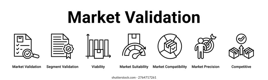 Market Validation web banner icon vector illustration concept for business.